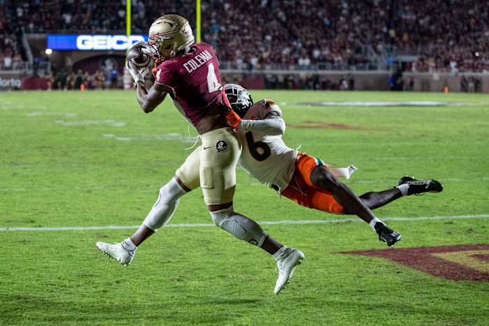 Keon Coleman catches a touchdown vs Miami